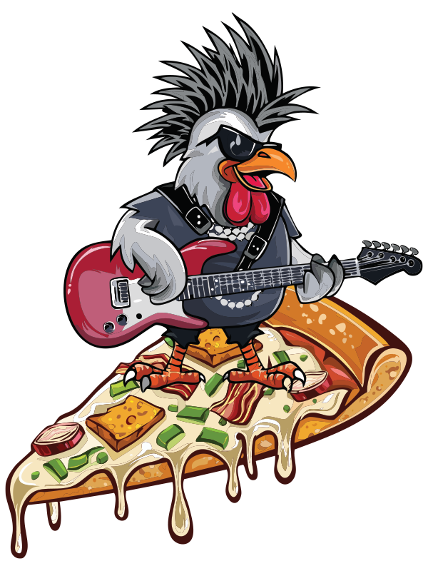 eat loud. stay crispy. chicken pizza
